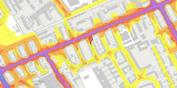 Trafikstøjkort på Woltersgade 4, 1. , 2300 København S