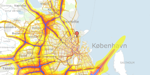 Trafikstøjkort på Vordingborggade 4B, st. tv, 2100 København Ø