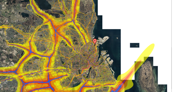 Trafikstøjkort på Vordingborggade 6J, 3. 32, 2100 København Ø