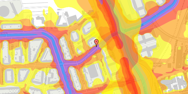 Trafikstøjkort på Vordingborggade 91, kl. , 2100 København Ø