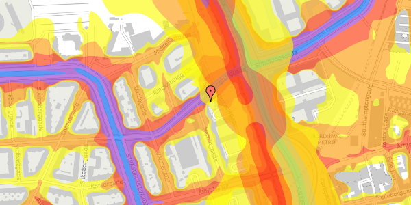 Trafikstøjkort på Vordingborggade 98, st. , 2100 København Ø