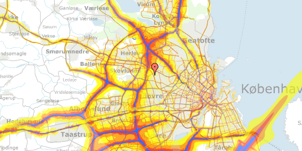 Trafikstøjkort på Vængeleddet 9, 2700 Brønshøj