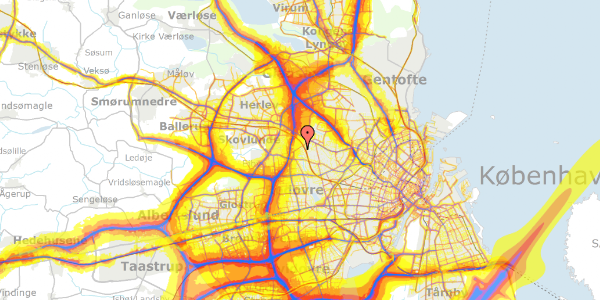 Trafikstøjkort på Vængeleddet 14, 2700 Brønshøj