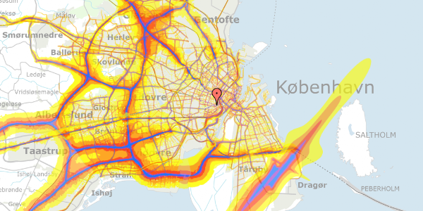 Trafikstøjkort på Værnedamsvej 4B, 1. tv, 1619 København V