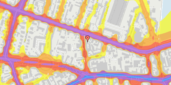 Trafikstøjkort på Værnedamsvej 16, 1. , 1619 København V