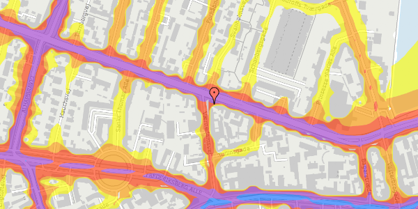 Trafikstøjkort på Værnedamsvej 20, 2. , 1619 København V