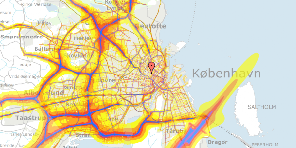 Trafikstøjkort på Vævergade 4, 2. th, 2200 København N