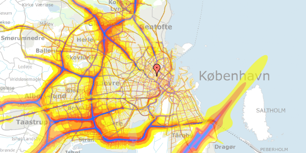 Trafikstøjkort på Vævergade 8, 1. tv, 2200 København N