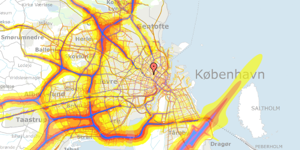 Trafikstøjkort på Vævergade 10, 4. tv, 2200 København N