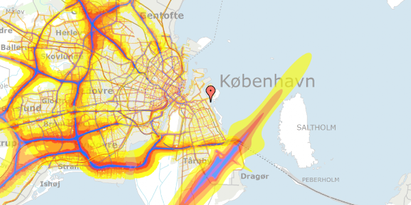 Trafikstøjkort på Yderlandsvej 25D, st. , 2300 København S