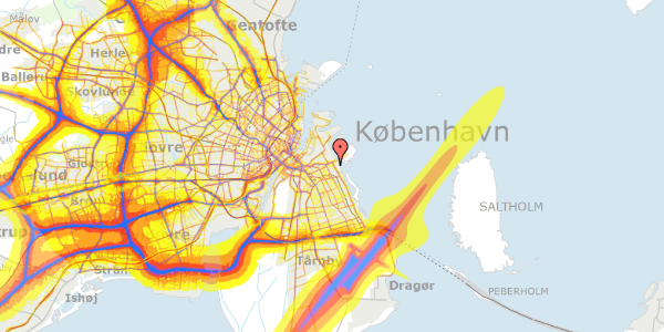 Trafikstøjkort på Yderlandsvej 25E, st. , 2300 København S