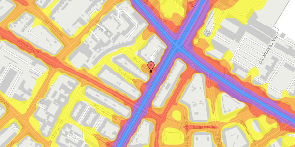 Trafikstøjkort på Ydunsgade 1, st. , 2200 København N