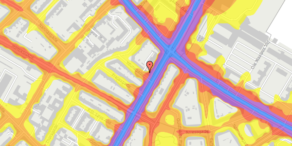 Trafikstøjkort på Ydunsgade 2, 2. tv, 2200 København N