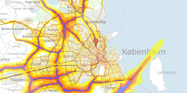 Trafikstøjkort på Ydunsgade 9, 1. th, 2200 København N