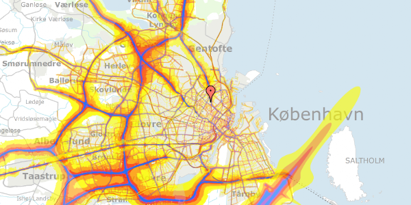 Trafikstøjkort på Ydunsgade 10, st. th, 2200 København N