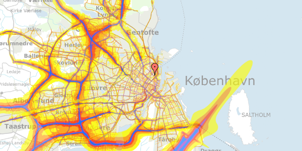 Trafikstøjkort på Zinnsgade 4, kl. th, 2100 København Ø