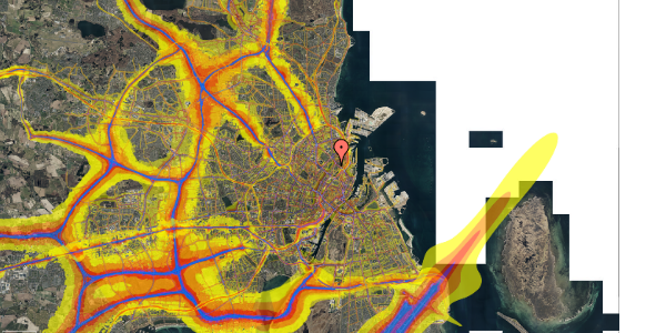 Trafikstøjkort på Zinnsgade 6, 2. tv, 2100 København Ø