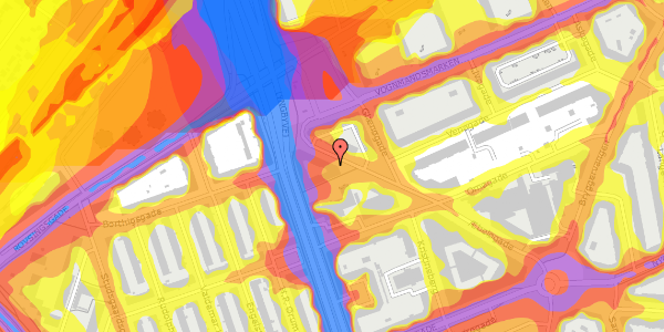 Trafikstøjkort på Æbeløgade 25, 3. th, 2100 København Ø