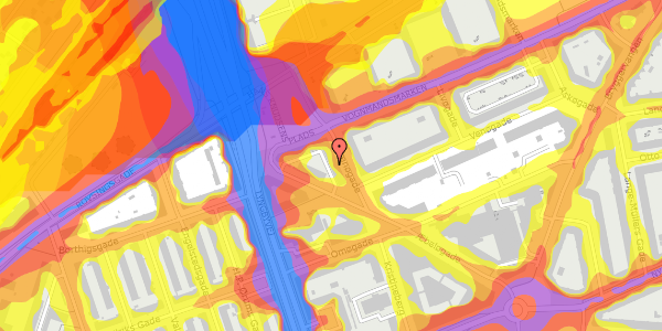 Trafikstøjkort på Æbeløgade 28, 2. th, 2100 København Ø