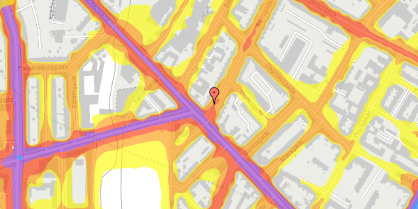 Trafikstøjkort på Ægirsgade 1, 1. th, 2200 København N