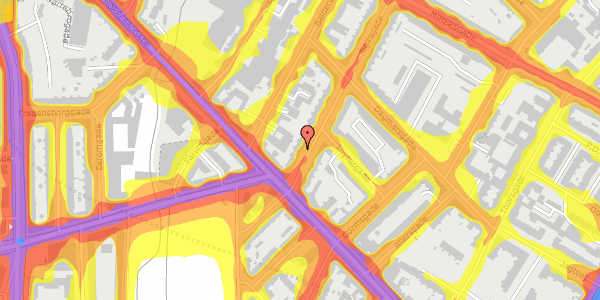 Trafikstøjkort på Ægirsgade 5, 1. th, 2200 København N