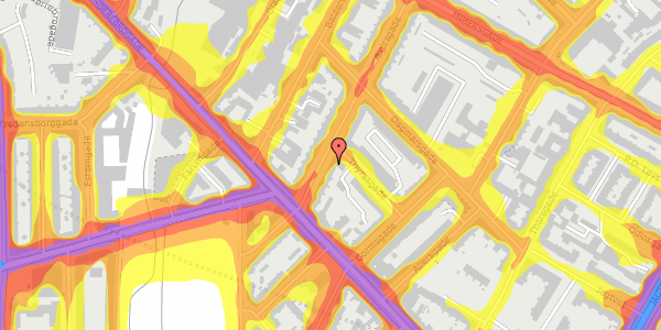 Trafikstøjkort på Ægirsgade 10, 1. th, 2200 København N