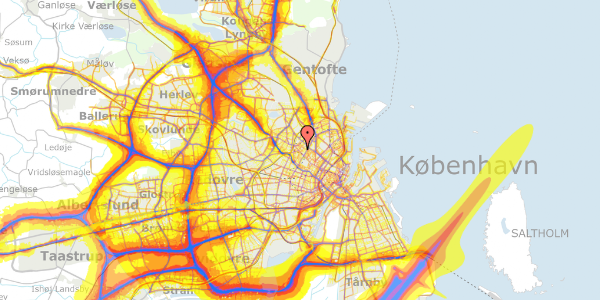 Trafikstøjkort på Ægirsgade 13, st. , 2200 København N