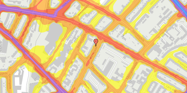 Trafikstøjkort på Ægirsgade 35, 1. th, 2200 København N