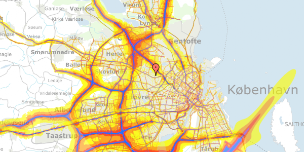 Trafikstøjkort på Ærtevej 15, 1. 1, 2700 Brønshøj