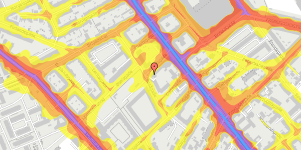 Trafikstøjkort på Ølandsgade 1, 1. tv, 2300 København S