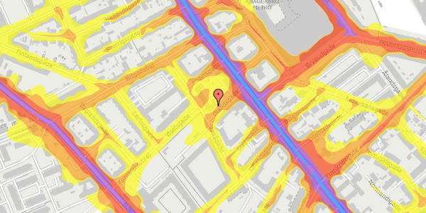 Trafikstøjkort på Ølandsgade 6, st. mf, 2300 København S