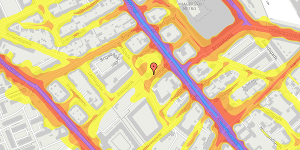 Trafikstøjkort på Ølandsgade 6, st. th, 2300 København S