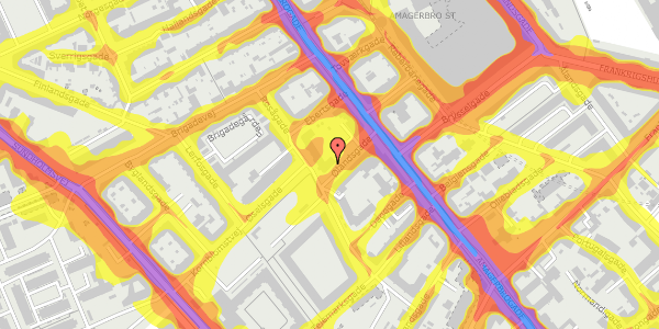 Trafikstøjkort på Ølandsgade 6, 1. th, 2300 København S