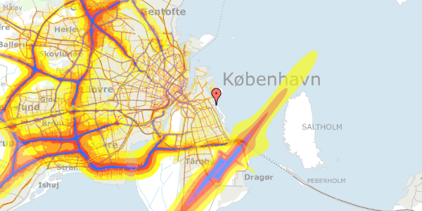 Trafikstøjkort på Øresund Parkvej 1, st. th, 2300 København S