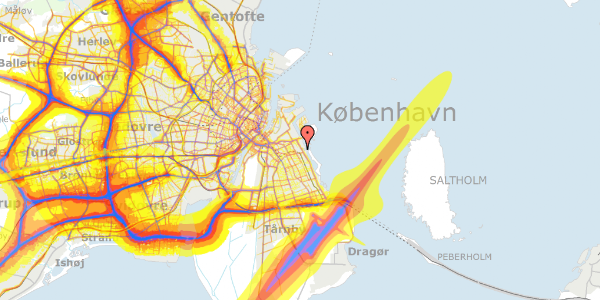 Trafikstøjkort på Øresund Parkvej 2, 1. tv, 2300 København S