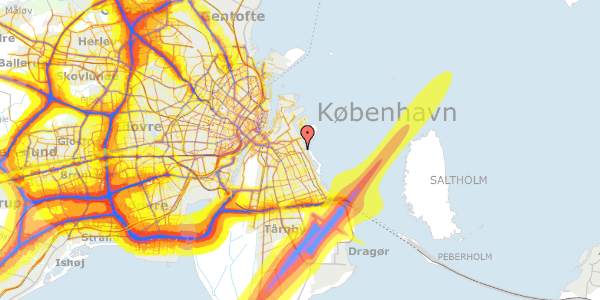 Trafikstøjkort på Øresund Parkvej 4, st. th, 2300 København S