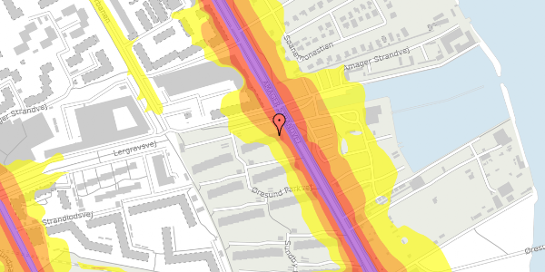 Trafikstøjkort på Øresund Parkvej 5, st. th, 2300 København S