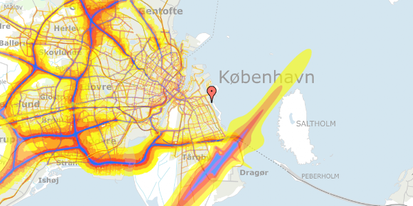 Trafikstøjkort på Øresund Parkvej 6, kl. 52, 2300 København S