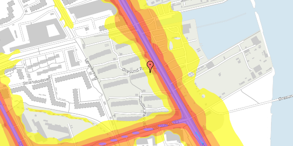 Trafikstøjkort på Øresund Parkvej 19, 2. th, 2300 København S