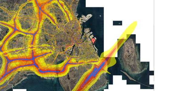 Trafikstøjkort på Øresund Parkvej 20, st. th, 2300 København S