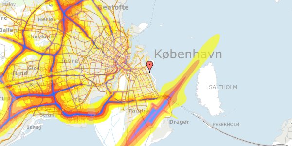 Trafikstøjkort på Øresund Parkvej 20, 1. th, 2300 København S