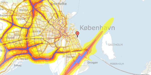 Trafikstøjkort på Øresund Parkvej 20, 2. tv, 2300 København S