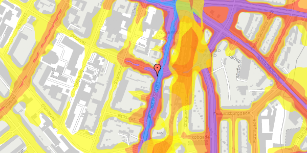 Trafikstøjkort på Ørnevej 9, 3. th, 2400 København NV