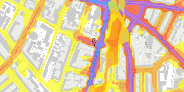 Trafikstøjkort på Ørnevej 11, 3. th, 2400 København NV