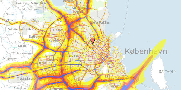 Trafikstøjkort på Ørnevej 59, st. th, 2400 København NV