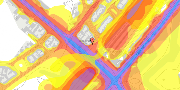 Trafikstøjkort på Østbanegade 1, kl. 2, 2100 København Ø