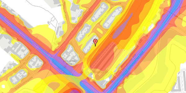 Trafikstøjkort på Østbanegade 7, kl. th, 2100 København Ø