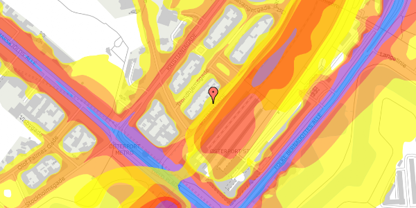 Trafikstøjkort på Østbanegade 7, st. th, 2100 København Ø