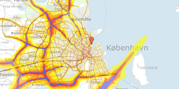 Trafikstøjkort på Østbanegade 11, 1. th, 2100 København Ø