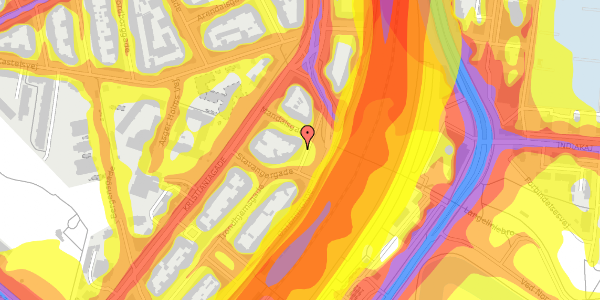 Trafikstøjkort på Østbanegade 19, kl. th, 2100 København Ø